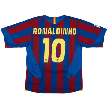 2005-06 Barcelona Home Shirt Ronaldinho #10 - 8/10 - (L)