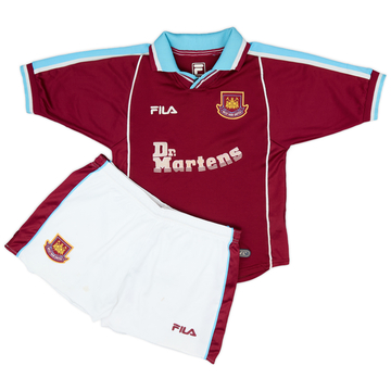 1999-01 West Ham Home Shirt and Shorts - 8/10 - (M.Boys)
