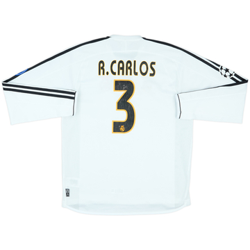 2003-04 Real Madrid Home L/S Shirt R.Carlos #3 - 7/10 - (M)