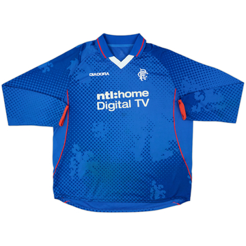 2002-03 Rangers Home L/S Shirt - 8/10 - (XL)
