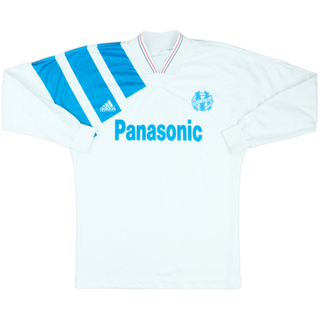 1991-92 Olympique Marseille Home L/S Shirt - 8/10 - (L)