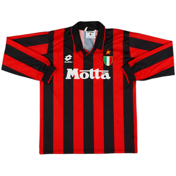 1992-93 AC Milan Home L/S Shirt - 8/10 - (XL.Boys)