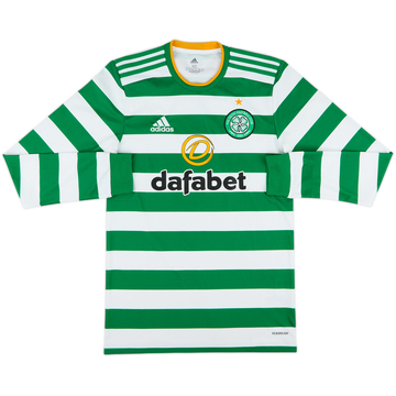 2020-21 Celtic Home L/S Shirt - 7/10 - (XS)