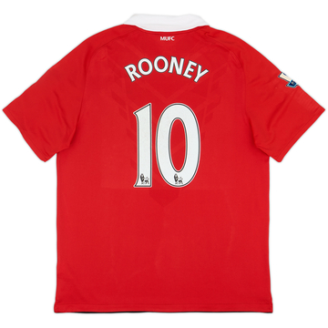 2010-11 Manchester United Home Shirt Rooney #10 - 6/10 - (XL)