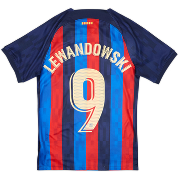 2022-23 Barcelona Home Shirt Lewandowski #9 - 8/10 - (XS)