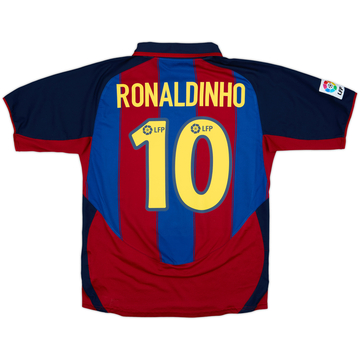 2003-04 Barcelona Home Shirt Ronaldinho #10 - 8/10 - (M)