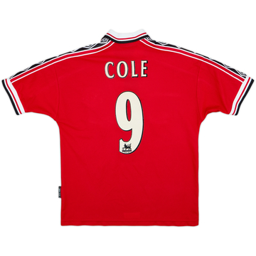 1998-00 Manchester United Home Shirt Cole #9 - 7/10 - (Y)