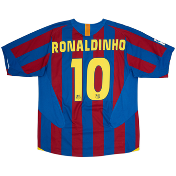 2005-06 Barcelona Home Shirt Ronaldinho #10 - 8/10 - (XL)