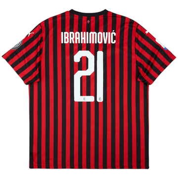 2019-20 AC Milan Home Shirt Ibrahimovic #21 - 4/10 - (XL)