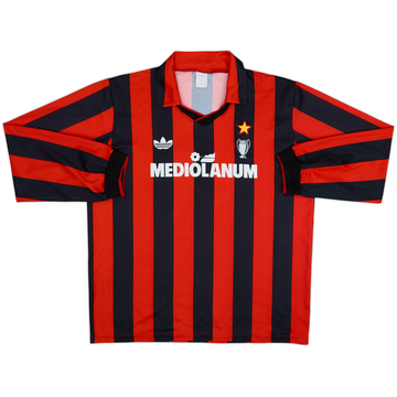 1991-92 AC Milan Home L/S Shirt #10 - 8/10 - (XXL)