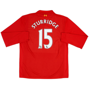 Camiseta de local de manga larga del Liverpool 2012-13 Sturridge #15 - 6/10 - (XL)