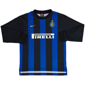 2000-01 Inter Milan Basic Home L/S Shirt - 6/10 - (M.Boys)