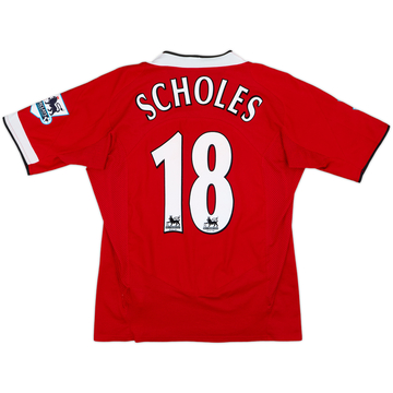 2004-06 Manchester United Home Shirt Scholes #18 - 9/10 - (M)