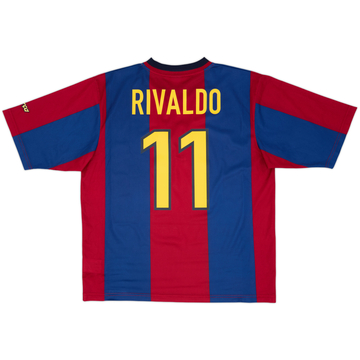 1998-00 Barcelona Basic Home Shirt Rivaldo #11 - 9/10 - (L)