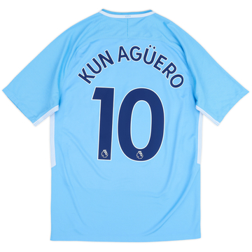 2017-18 Manchester City Home Shirt Kun Aguero #10 - 8/10 - (M)