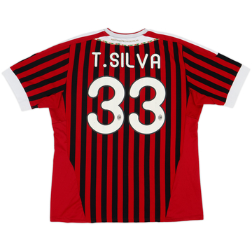 2011-12 AC Milan Home Shirt T.Silva #33 - 6/10 - (XL)