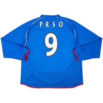 2005-06 Rangers Home L/S Shirt Prso #9 - 7/10 - (XXL)