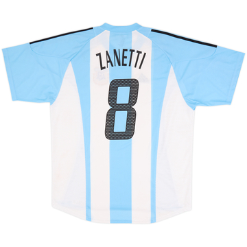 2002-04 Argentina Home Shirt Zanetti #8 - 7/10 - (XL)