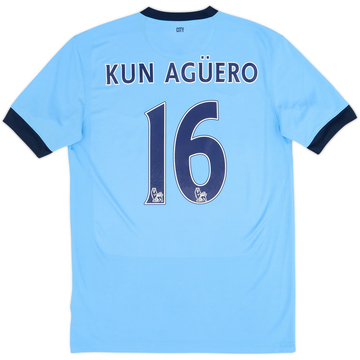 2014-15 Manchester City Home Shirt Kun Aguero #16 - 9/10 - (M)
