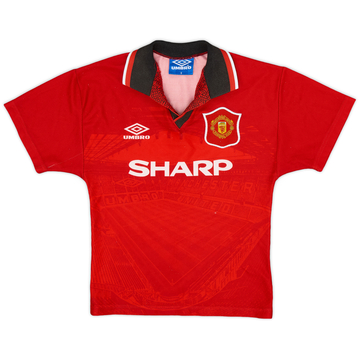 1994-96 Manchester United Home Shirt - 8/10 - (S.Boys)