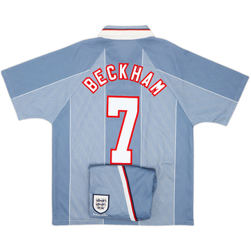 1996-97 England Away Shirt & Shorts Beckham #7 - 8/10 - (L)