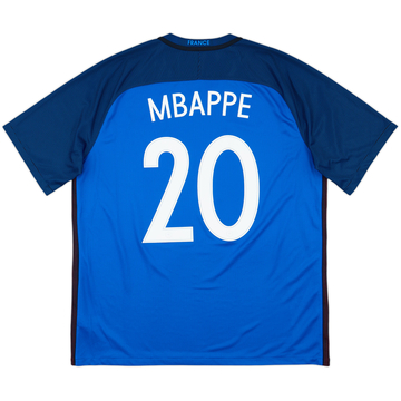2016-17 France Home Shirt Mbappe #20 - 10/10 - (XL)