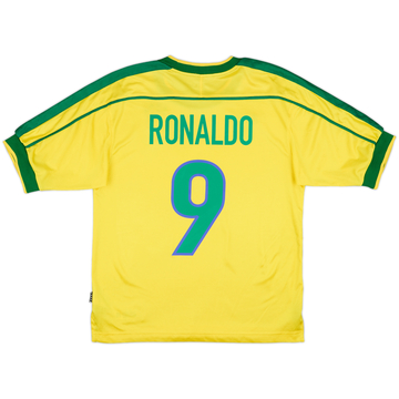 1998-00 Brazil Home Shirt Ronaldo #9 - 7/10 - (S)