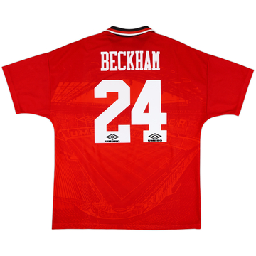 1994-96 Manchester United Home Shirt Beckham #24 - 10/10 - (XL)