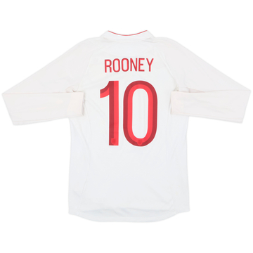 2012-13 England Home L/S Shirt Rooney #10 - 6/10 - (S)