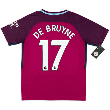 2017-18 Manchester City Away Shirt De Bruyne #17 (XL.Boys)