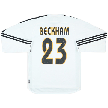 2003-04 Real Madrid Home L/S Shirt Beckham #23 - 6/10 - (S)