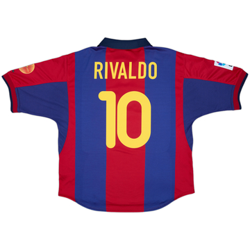 2000-01 Barcelona Home Shirt Rivaldo #10 - 8/10 - (L)