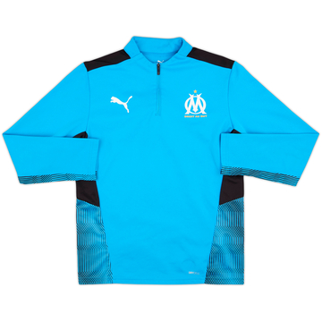 2021-22 Olympique Marseille Puma 1/4 Zip Drill Top - 8/10 - (L.Boys)