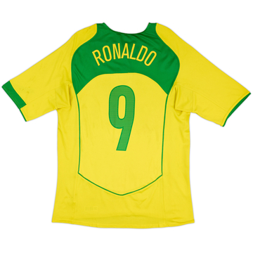 2004-06 Brazil Home Shirt Ronaldo #9 - 5/10 - (XL)