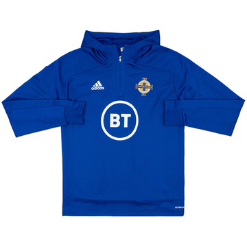 2019-20 Northern Ireland adidas Hooded 1/4 Zip Drill Top - 9/10 - (L)