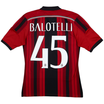 2014-15 AC Milan Home Shirt Balotelli #45 - 7/10 - (XS)