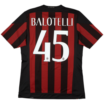 2015-16 AC Milan Home Shirt Balotelli #45 - 10/10 - (M)