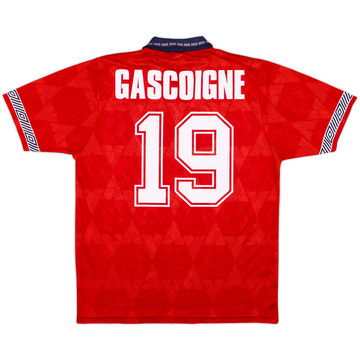 1990-93 England Away Shirt Gascoigne #19 - 5/10 - (L)