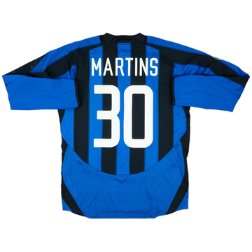 2003-04 Inter Milan Match Issue Home L/S Shirt Martins #30