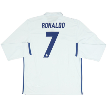 2016-17 Real Madrid Home L/S Shirt Ronaldo #7 (XL)