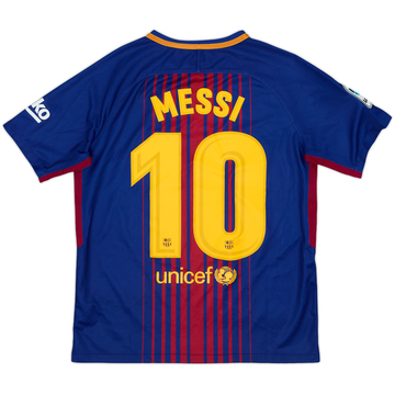 2017-18 Barcelona Home Shirt Messi #10 - 8/10 - (XL.Boys)
