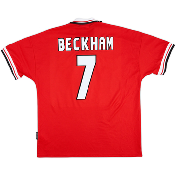 1998-00 Manchester United Home Shirt Beckham #7 - 9/10 - (XL)