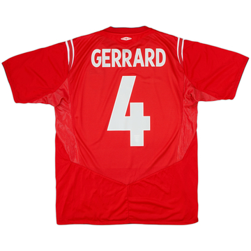 2004-06 England Away Shirt Gerrard #4 - 6/10 - (L)