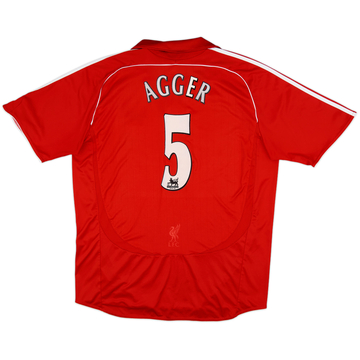 2006-08 Liverpool Home Shirt Agger #5 - 6/10 - (XL)