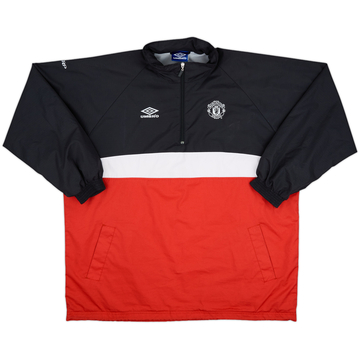 1998-00 Manchester United Umbro 1/4 Zip Hooded Drill Top - 8/10 - (XXL)