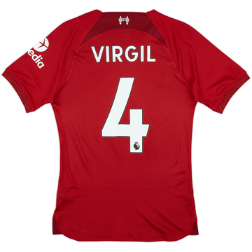 2022-23 Liverpool Authentic Home Shirt Virgil #4 - 8/10 - (Women's S)