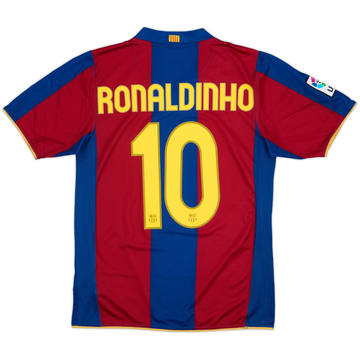 2007-08 Barcelona Home Shirt Ronaldinho #10 - 8/10 - (S)