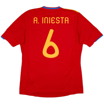 2009-10 Spain Home Shirt A.Iniesta #6 - 6/10 - (L)