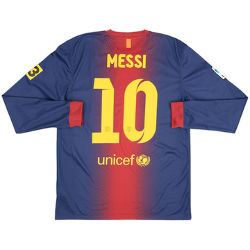 2012-13 Barcelona Local Camiseta Manga Larga Messi #10 - 8/10 - (M)