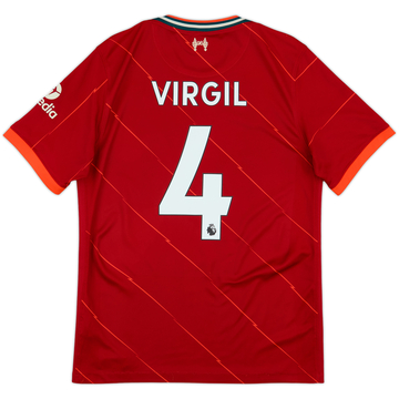 2021-22 Liverpool Home Shirt Virgil #4 - 7/10 - (M)